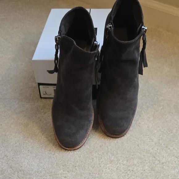 Dolce Vita Dark Gray Suede Ankle Booties - Picture 5 of 5